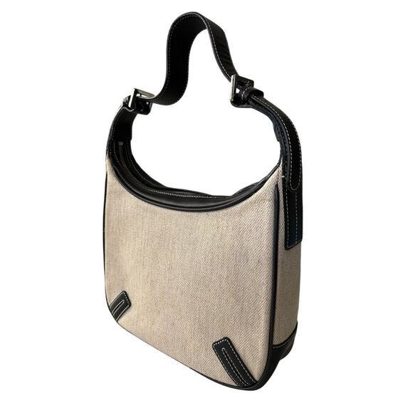 Vintage Burberry Nova Check Canvas Shoulder Bag w/Leather Trim - Picture 2 of 9